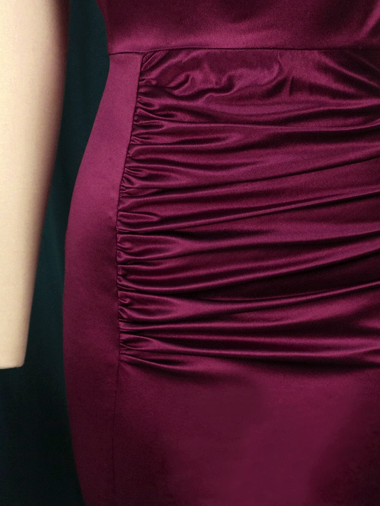 Pleated High Collar Sleeveless Maxi Dress