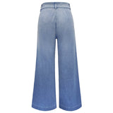 New Bleached Wide Leg Flared Denim Jeans