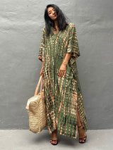 Bohemian Striped Print Beach Dress