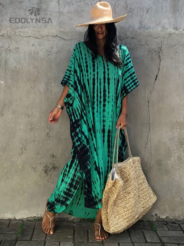 Bohemian Striped Print Beach Dress