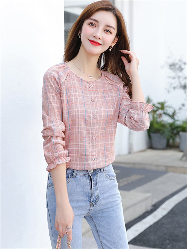 Women's Spring/Summer Striped Cotton Blouses