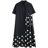 Vintage Polka Dot Short Sleeve Shirt Dress