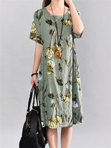 Celmia Summer Boho Midi Sundress