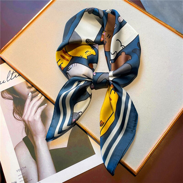 Satin Print Silk Square Scarf: Versatile Elegance