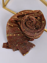 Sparkly Gold Silk Sequin Scarf: Sheer Elegance