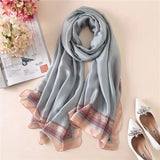 Chic Silk Muffler: Women's Autumn-Winter Scarf