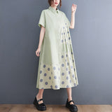 Vintage Polka Dot Short Sleeve Shirt Dress