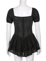 Darlingaga V-Neck Ruffle Pleated Summer Dress