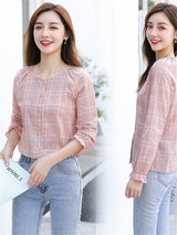 Women's Spring/Summer Striped Cotton Blouses