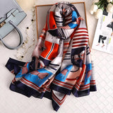 Chic Silk Muffler: Women's Autumn-Winter Scarf