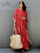 Bohemian Striped Print Beach Dress