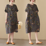 New Arrival Floral Vintage Summer Dress - Short Sleeve