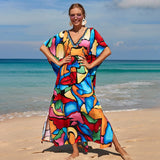 Kaftan Dress Plus Size Beach Party Casual Dress