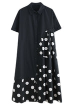 Vintage Polka Dot Short Sleeve Shirt Dress