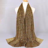 Sparkly Gold Silk Sequin Scarf: Sheer Elegance