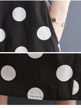 Vintage Polka Dot Short Sleeve Shirt Dress