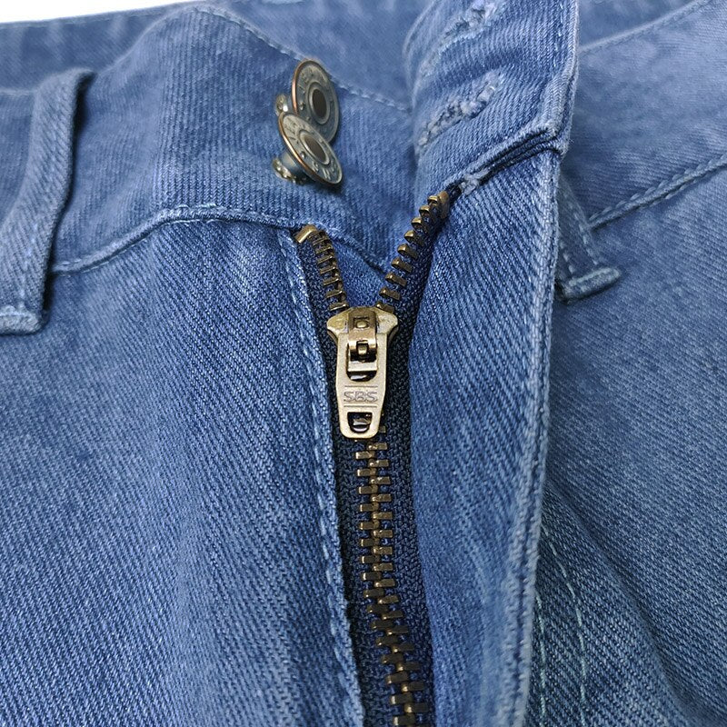 New Bleached Wide Leg Flared Denim Jeans