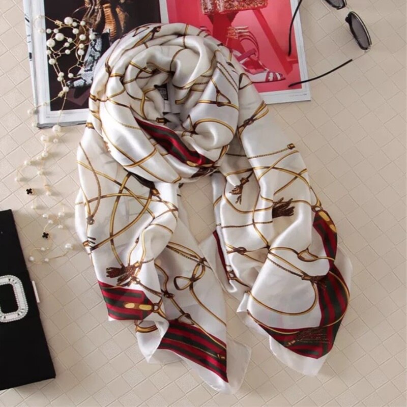 Chic Silk Muffler: Women's Autumn-Winter Scarf