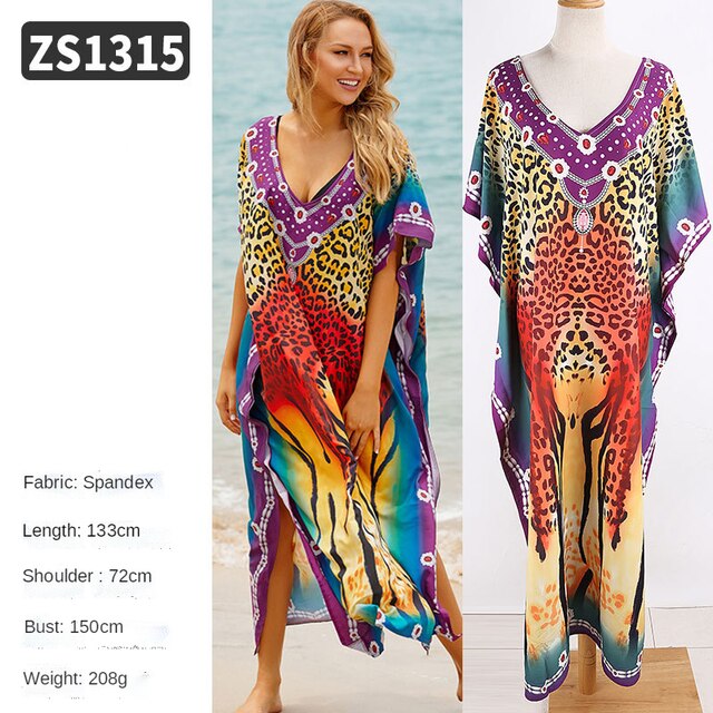 Plus Size Kaftan Tunic Beach Dress