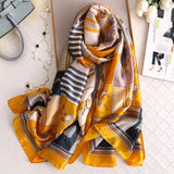 Chic Silk Muffler: Women's Autumn-Winter Scarf