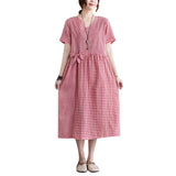 Patchwork Plaid Cotton Summer Dress