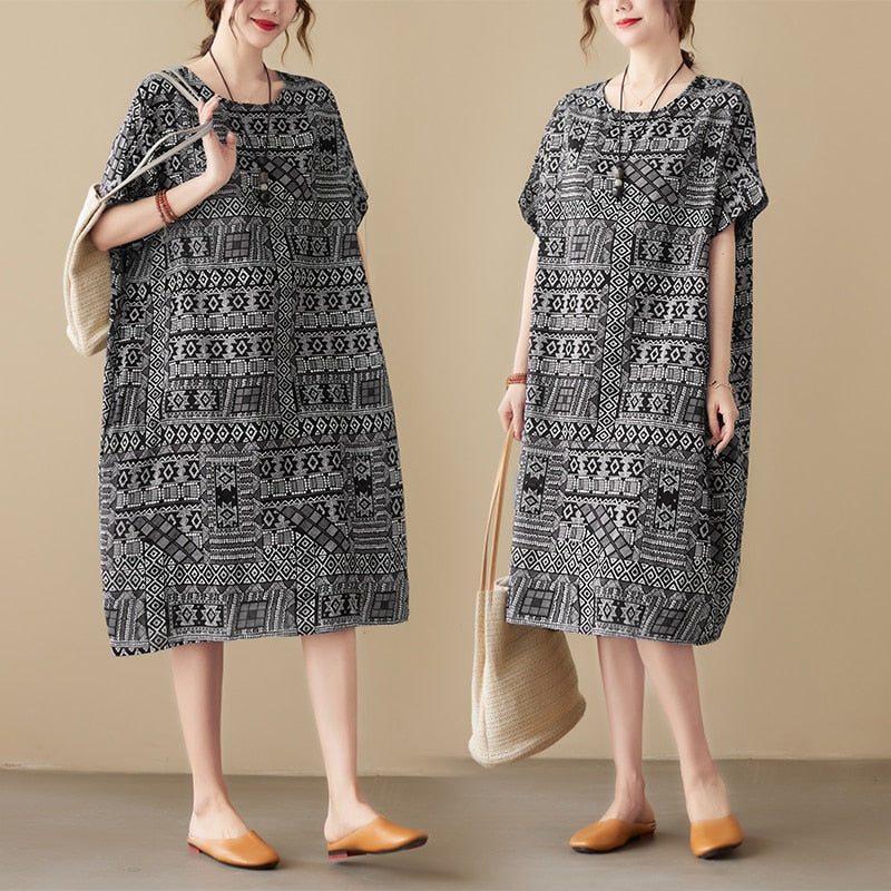 New Arrival Floral Vintage Summer Dress - Short Sleeve