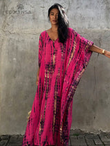 Bohemian Striped Print Beach Dress