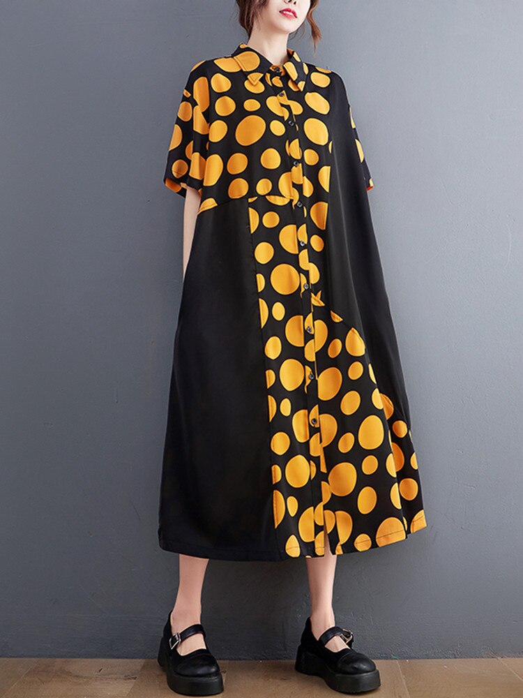 Chiffon Polka Dot Summer Dress - Casual Chic