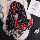 Chic Silk Muffler: Women's Autumn-Winter Scarf