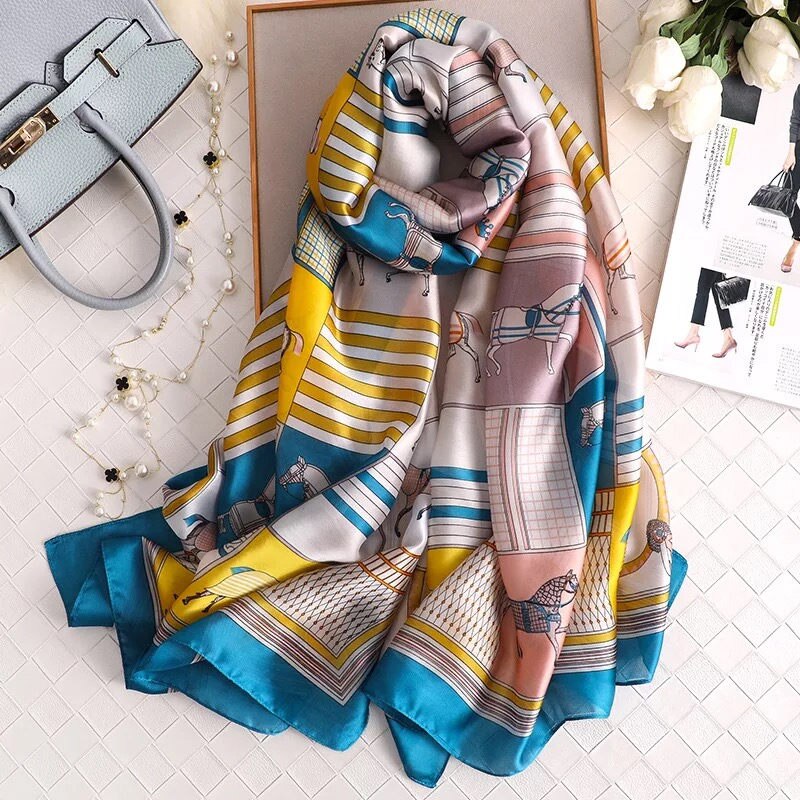 Chic Silk Muffler: Women's Autumn-Winter Scarf