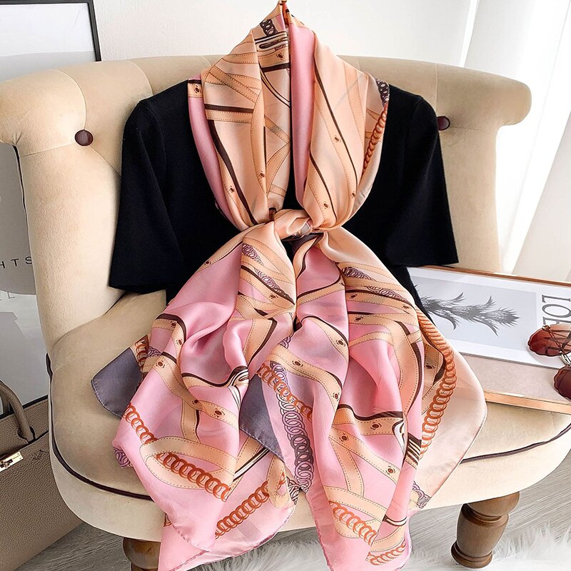 Chic Silk Muffler: Women's Autumn-Winter Scarf