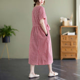 Patchwork Plaid Cotton Summer Dress