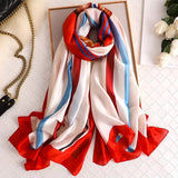 Chic Silk Muffler: Women's Autumn-Winter Scarf