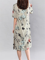 Celmia Summer Boho Midi Sundress