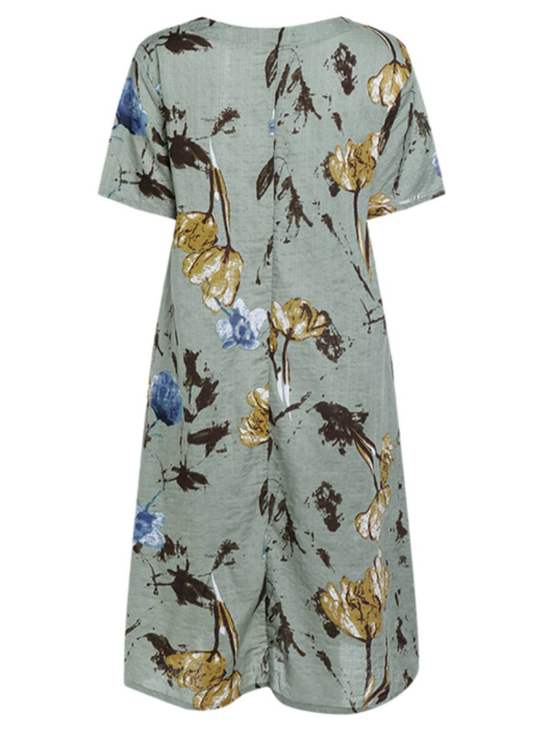 Celmia Summer Boho Midi Sundress