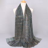 Sparkly Gold Silk Sequin Scarf: Sheer Elegance