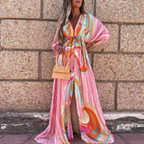 Cotton Beach Kaftan: High Collar Swim Cover Up