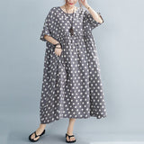 Oversized Polka Dot Cotton Dress - Summer Chic