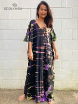 Bohemian Striped Print Beach Dress