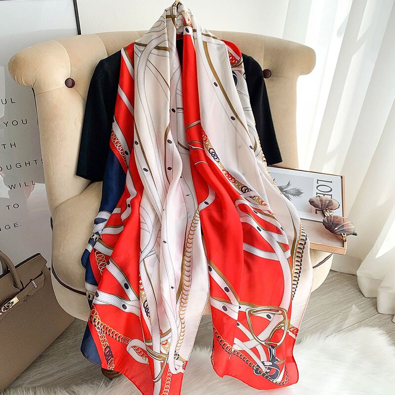 Chic Silk Muffler: Women's Autumn-Winter Scarf