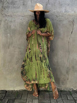 Bohemian Striped Print Beach Dress