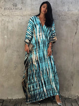 Bohemian Striped Print Beach Dress