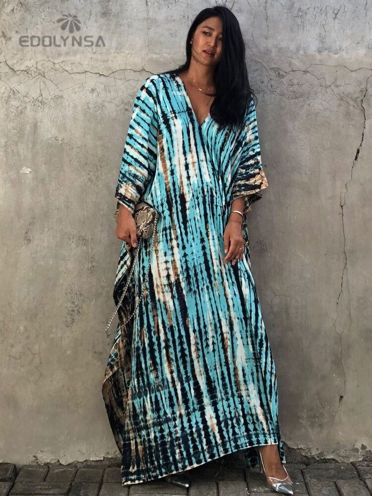 Bohemian Striped Print Beach Dress