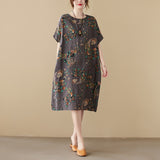 New Arrival Floral Vintage Summer Dress - Short Sleeve