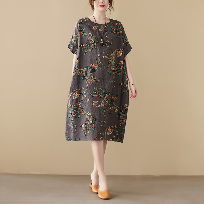 New Arrival Floral Vintage Summer Dress - Short Sleeve