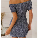 Boho Floral Off-Shoulder Mini Dress for Women