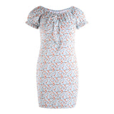 Boho Floral Off-Shoulder Mini Dress for Women