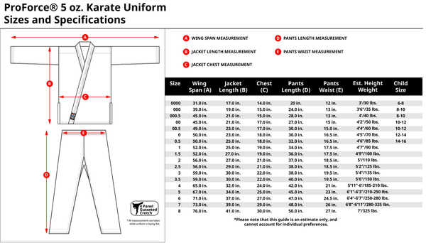 ProForce® 5 oz. Original Karate Uniform (Elastic Drawstring) - 55/45 Blend - With Free White Belt