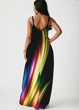 Printed Spaghetti Strap Side Pocket Maxi Dress