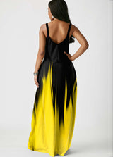 Printed Spaghetti Strap Side Pocket Maxi Dress
